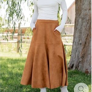 Baltic Born Camel A-Line Skirt